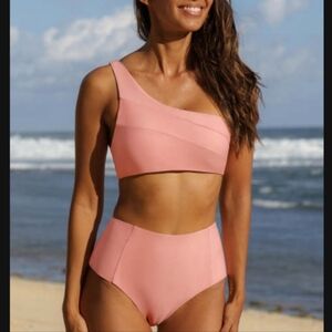 One-Shoulder Pink Bikini Set